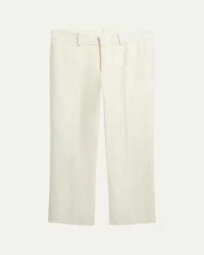Polo Ralph Lauren Kids' Boy's Solid Linen Tailored Trousers In Light Cream