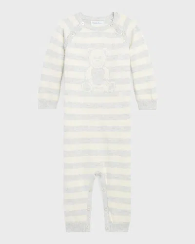 Polo Ralph Lauren Kids' Boy's Striped Bear Coverall In Quartz Heather