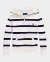 Polo Ralph Lauren Striped Cotton Zip-up Hoodie In Paper Whitenewport Nvy Stripe