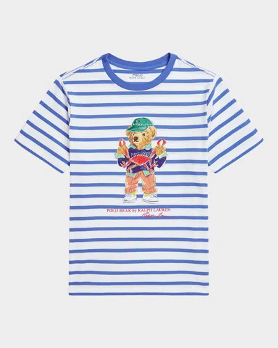 POLO RALPH LAUREN BOY'S STRIPED POLO BEAR GRAPHIC T-SHIRT