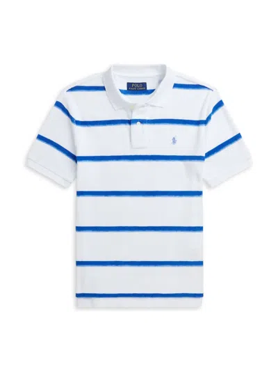 Polo Ralph Lauren Boy's Striped Polo Shirt In Ombre Painted Stripes
