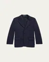 Polo Ralph Lauren Boy's Tailored Interlock Sport Coat In Navy