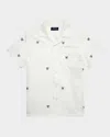 Polo Ralph Lauren Tennis-embroidered Cotton Oxford Shirt In White Crossed Racke