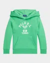 Polo Ralph Lauren Boy's Tennis-inspired Graphic Hoodie In Plato Green