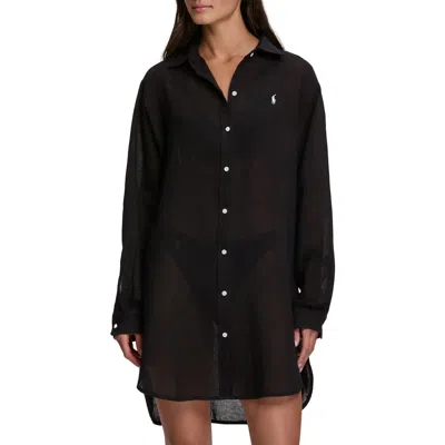 Polo Ralph Lauren Boyfriend Long Sleeve Cover-up Tunic In Multi