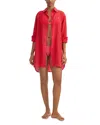 Polo Ralph Lauren Boyfriend Shirt Swim Cover-up In Coral