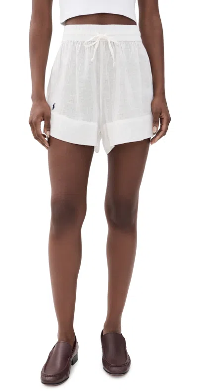 Polo Ralph Lauren Boyfriend Shorts Cream In White