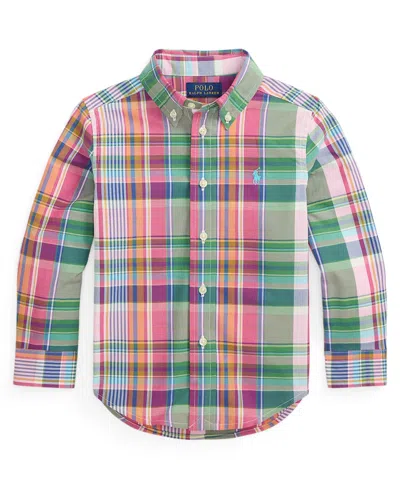 Polo Ralph Lauren Kids' Boys' 2-7 Plaid Button-down Poplin Shirt In Multi