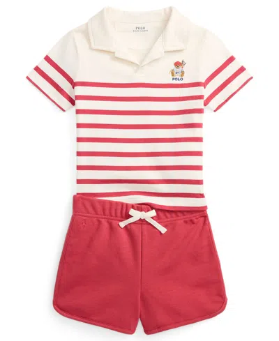 Polo Ralph Lauren Kids' Boys' 2-7 Short-sleeve Polo Shirt And Terry Shorts, 2-piece Set In Multi