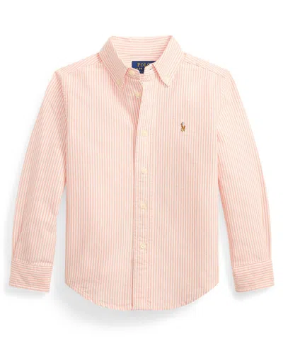 Polo Ralph Lauren Kids' Boys' 2-7 Striped Long-sleeve Oxford Shirt In Pink
