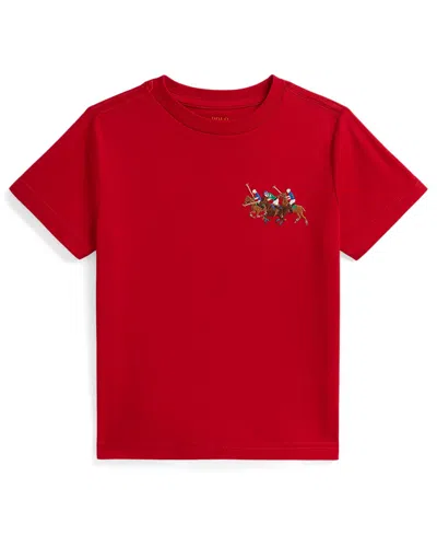 Polo Ralph Lauren Kids' Boys 2-7 Triple-pony Short-sleeve Jersey T-shirt In Red