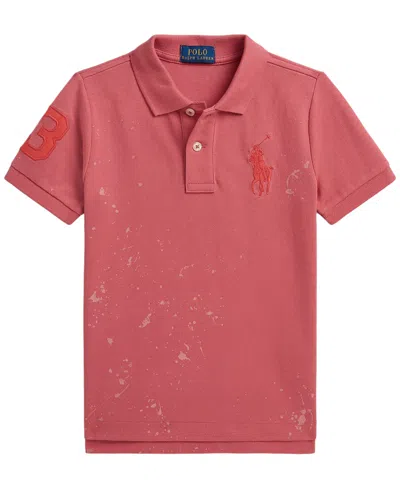 Polo Ralph Lauren Kids' Boys' 2-7 Big Pony Paint-print Mesh Polo Shirt In Multi