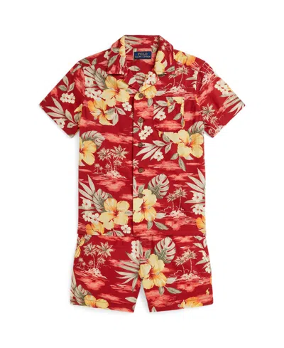 Polo Ralph Lauren Kids' Boys' 2-7 Floral-print Shirt & Shorts, 2-piece Set In Red
