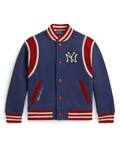 Polo Ralph Lauren Kids' Boys 2-7  Yankees Fleece Jacket In Blue