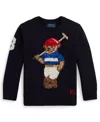 Polo Ralph Lauren Boys 2t-7 Polo Bear Crewneck Sweater In Blue