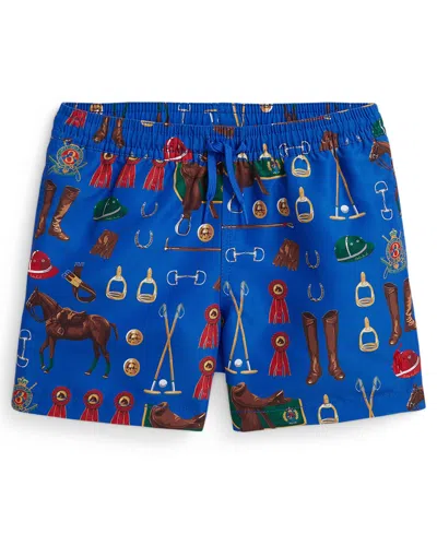 Polo Ralph Lauren Kids' Boys 2t-7 Traveler Big Pony Swim Trunks In Blue