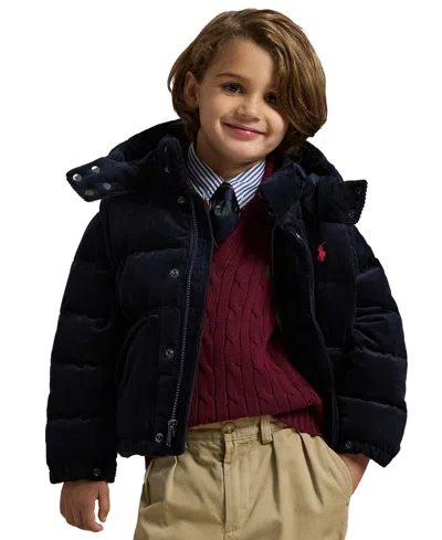 Polo Ralph Lauren Kids' Boys' 2t-7 Convertible Corduroy Down Jacket In Blue