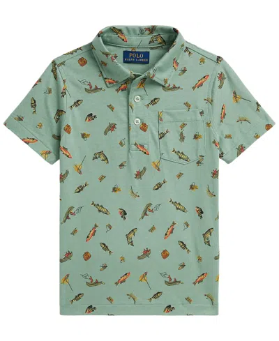 Polo Ralph Lauren Kids' Boys' 8-20 Fishing Print Short-sleeve Polo Shirt In Multi