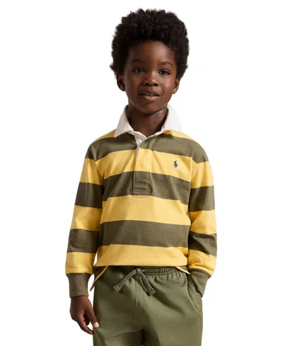 Polo Ralph Lauren Kids' Boys' 2t-7 Iconic Long-sleeve Rugby Shirt In Multi