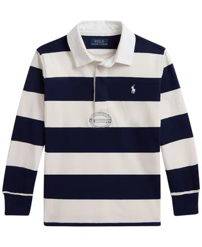 Polo Ralph Lauren Kids' Boys' 2t-7 Iconic Long-sleeve Rugby Shirt In Blue