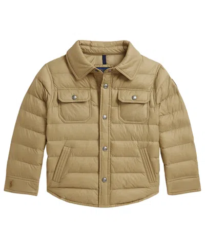 Polo Ralph Lauren Kids' Boys' 2t-7 Quilted Shirt Jacket In Neutral