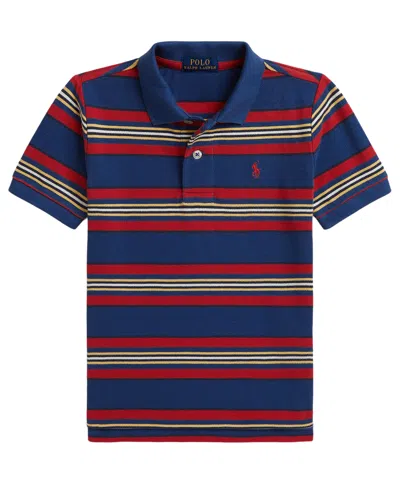 Polo Ralph Lauren Kids' Boys' 2t-7 Striped Mesh Polo Shirt In Blue
