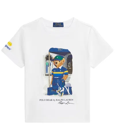 Polo Ralph Lauren Kids' Boys' 2t-7 Us Open Polo Bear Short-sleeve T-shirt In White