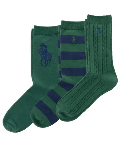Polo Ralph Lauren Kids' Boys' 4-11 Candyshop Socks, 3-pack In Green