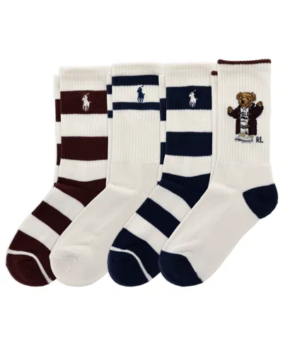 Polo Ralph Lauren Kids' Boys' 4-11 Duffel Coat Bear Socks, 4-pack In Multi