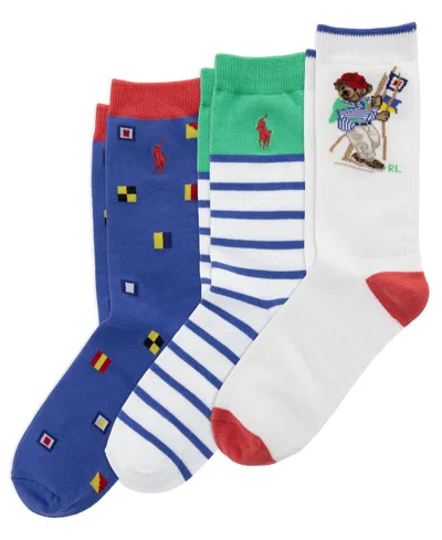 Polo Ralph Lauren Kids' Boys' 4-11 Sailing Bear Socks, 3-pack In Multi