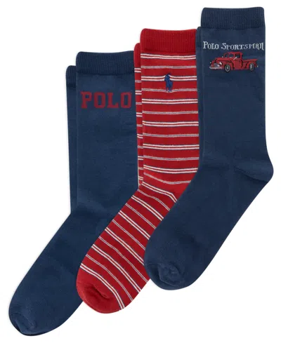 Polo Ralph Lauren Kids' Boys' 4-11 Vintage Truck Socks, 3-pack In Multi
