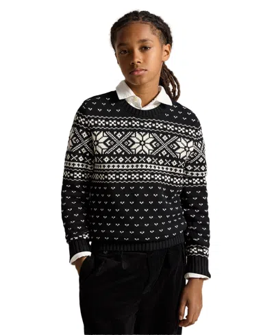 Polo Ralph Lauren Kids' Boys' 4-20 Snowflake Intarsia-knit Sweater In Blue