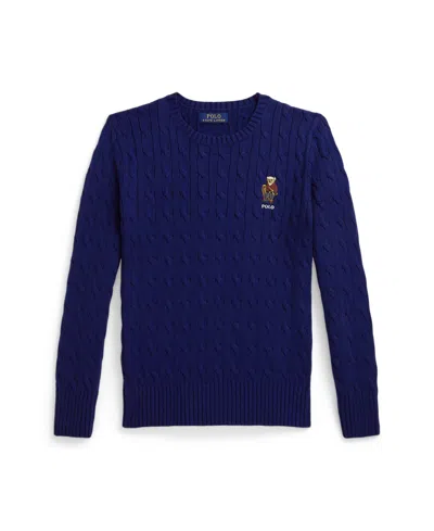 Polo Ralph Lauren Kids' Boys 8-20 Bear Cable-knit Sweater In Blue