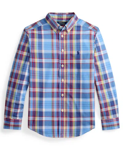 Polo Ralph Lauren Kids' Boys' 8-20 Button-down Collar Poplin Shirt In Blue