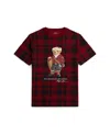 Polo Ralph Lauren Polo Bear Checked Cotton Jersey T-shirt In Multi