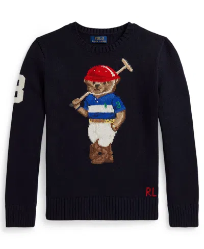 Polo Ralph Lauren Kids' Boys 8-20 Polo Bear Crewneck Sweater In Blue
