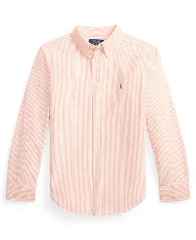 Polo Ralph Lauren Kids' Boys' 8-20 Striped Long-sleeve Shirt In Pink
