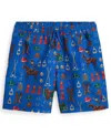 Polo Ralph Lauren Boys 2t-7 Traveler Big Pony Swim Trunks In Blue