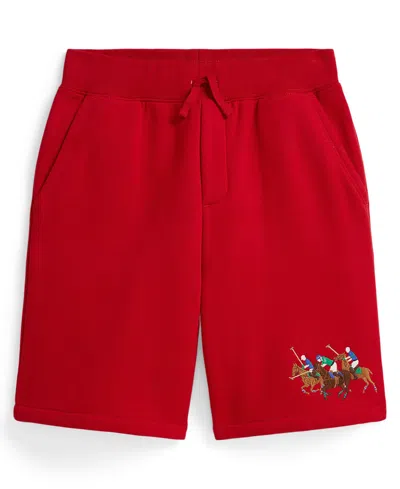 Polo Ralph Lauren Kids' Boys 8-20 Triple-pony Fleece Shorts In Red