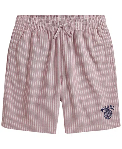 Polo Ralph Lauren Kids' Boys' 8-20 Big Fit Striped Cotton Oxford Shorts In Pink