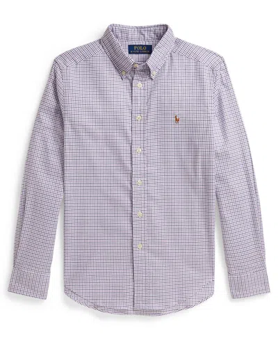 Polo Ralph Lauren Kids' Boys' 8-20 Checked Performance Oxford Shirt In Purple