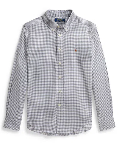 Polo Ralph Lauren Kids' Boys' 8-20 Checked Performance Oxford Shirt In Gray