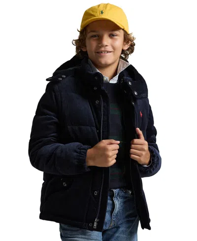 Polo Ralph Lauren Kids' Boys' 8-20 Convertible Corduroy Down Jacket In Blue