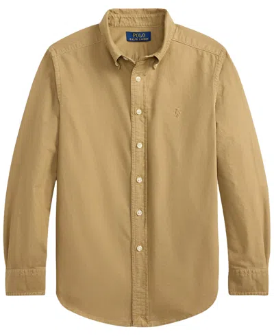Polo Ralph Lauren Kids' Boys' 8-20 Garment-dyed Cotton Oxford Shirt In Brown
