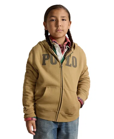 Polo Ralph Lauren Kids' Boys' 8-20 Logo Fleece Full-zip Hoodie In Brown