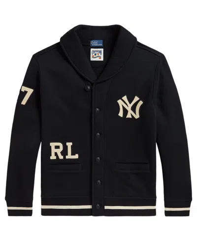 Polo Ralph Lauren Kids' Boys' 8-20 New York Yankees Shawl-collar Long-sleeve Cardigan In Black
