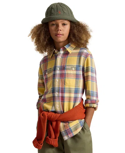 Polo Ralph Lauren Kids' Boys' 8-20 Plaid Cotton Flannel Work Shirt In Multi