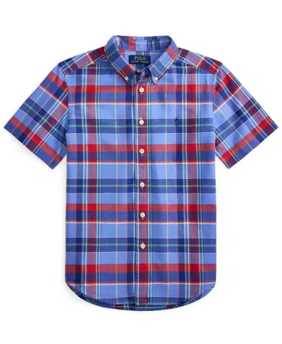 Polo Ralph Lauren Kids' Boys' 8-20 Plaid Short-sleeve Oxford Shirt In Multi