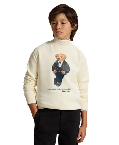 Polo Ralph Lauren Kids' Boys' 8-20 Polo Bear Crewneck Cotton-blend Sweatshirt In Neutral