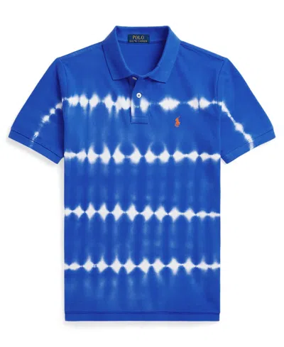 Polo Ralph Lauren Kids' Boys 8-20 Tie-dye Cotton Mesh Polo Shirt In Blue